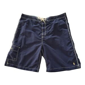 Polo Ralph Lauren Board Shorts Swim Trunks Men’s XXL Navy Mesh Lined Pocket Pony